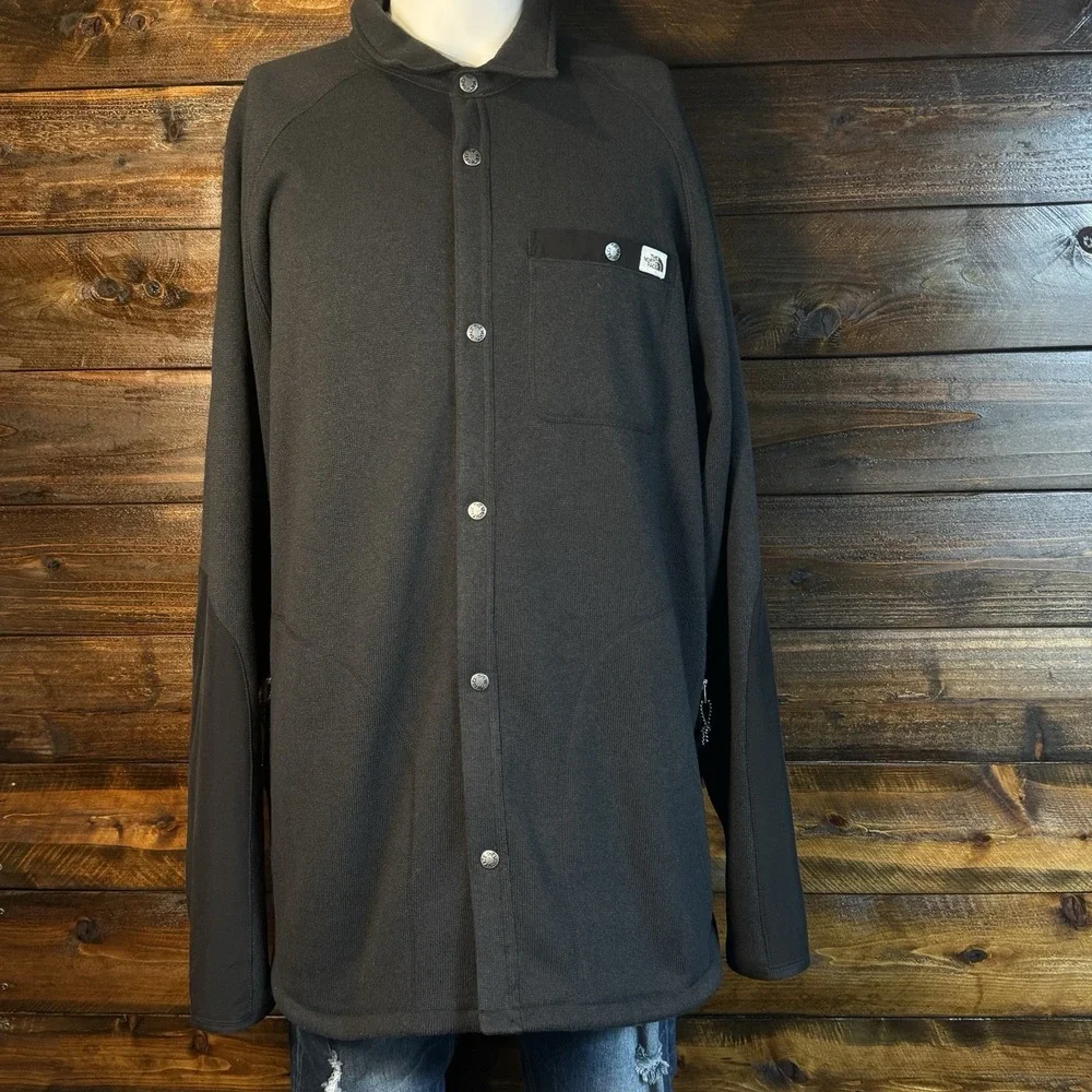The North Face Gordon Lyons Fleece‎ Lined Jacket Men's Size 3XL Snap Front Black